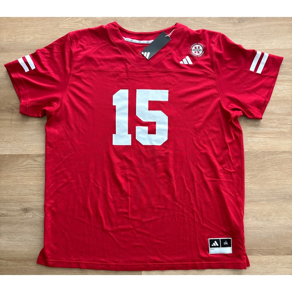 NWT Men's Adidas Nebraska Cornhuskers Dylan Raiola Jersey - 2XL - Red